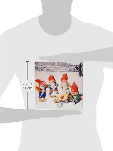 3dRose ct_62565_3 Гроздобер Слика На Божиќни Џуџиња Во Снег Керамичка Плочка, 8-Инчен