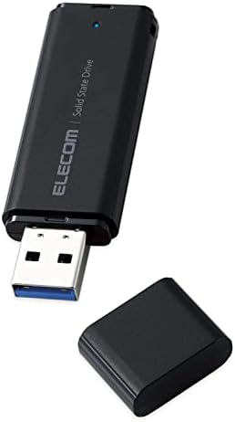 エレコム ececom esd-EMC0500GBK НАДВОРЕШНИ SSD, 500 GB, ПРЕНОСНИ, Usb 5gbps, usb 3.2, мали, Капа Тип, Црна