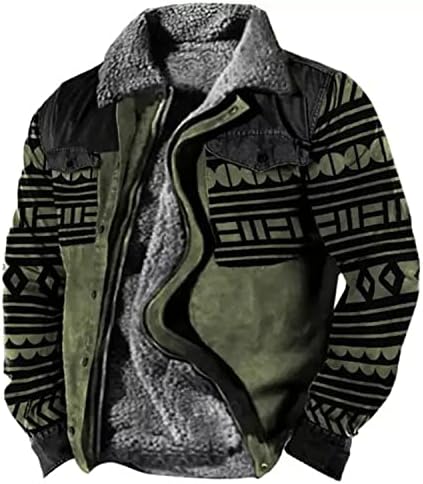 Јакни за мажи за мажи Обичен камуфлажа спортови џемпер со долги ракави патент лабава памучна јакни палта јакни