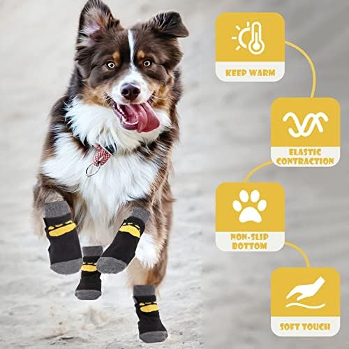 Чорапови за кучиња Лузгат за подови од дрвени предмети за да се спречи лижење, чизми за кучиња заштитник со шепа со не анти -лизгање, зафати