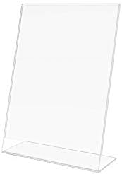 FifturedIsplays® 6pk 5 x 7 Јасни акрилни знаци на знак со портрет за наклон на задниот дел, вертикална рамка за слики 19780-5x7-Clear-6pk-NPF