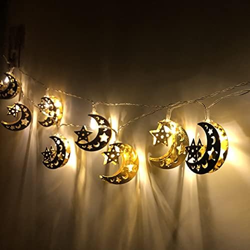 HSART LED Starвезда Месечината ламба самовила светла за вештачки Божиќни декор светла, светилка за спална соба за Ноќта на вештерките