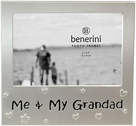 Бенерини „Јас и мојата Гранда“ - Подарок за рамка за слики - 5 x 3,5 - Подарок за алуминиумска сребрена боја за него