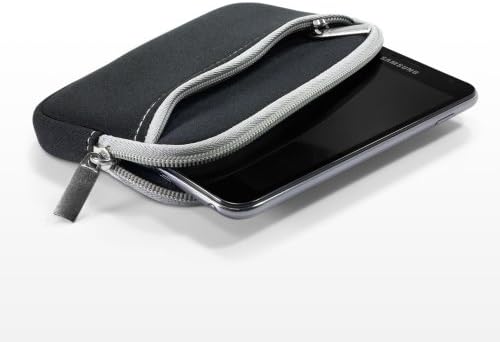Кутија со боксер за HTC One - мекото количество со џеб, мека торбичка Неопрена покриена ракав Зипер џеб за HTC One - Jet Black со сива