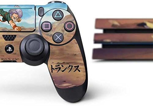 Skinit Decal Gaming Gaming Skin Chain компатибилен со PS4 Pro конзола и пакет на контролори - Официјално лиценциран Dragon Ball Z Trunks Power