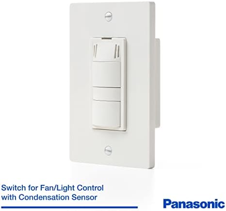 Panasonic FV-WCCS2-W WhisperControl, сензор за кондензација плус вклучен/исклучен/светлосен wallиден прекинувач, бело