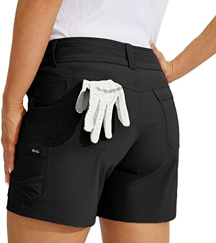 Вилит женски голф шорцеви пешачки карго шорцеви Брзи суви атлетски обични летни шорцеви со џебови 5 “