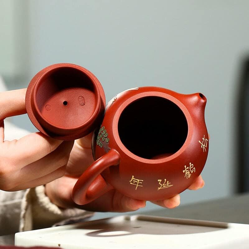 Зиша чајник Јиксинг рачно изработен тенџере кунг-фу-чај виолетова глина за пијалоци за кран чајник Дахонгпао кран