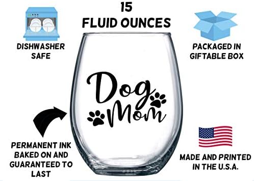 Смешни производи за коски куче мама подароци за жени - кучиња мама вино стакло - подароци за миленичиња за миленичиња за најдоброто