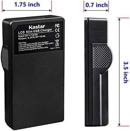 Kastar LCD Slim USB полнач за Olympus Li-50B Li50B и SZ-10 SZ-12 SZ-15 SZ-16 SZ-20 SZ-30MR SZ31MR IHS TG-610 TG-630 неговиот TG-810 TG-820