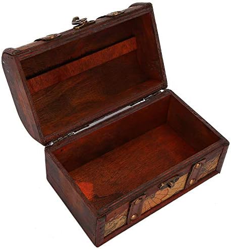 Pssopp Tresaure Кутија, Декоративна Дрвена Кутија Дрвена Кутија За Складирање Гроздобер Дрвена Кутија За Спомен Рачно Изработени Ковчези За Богатство