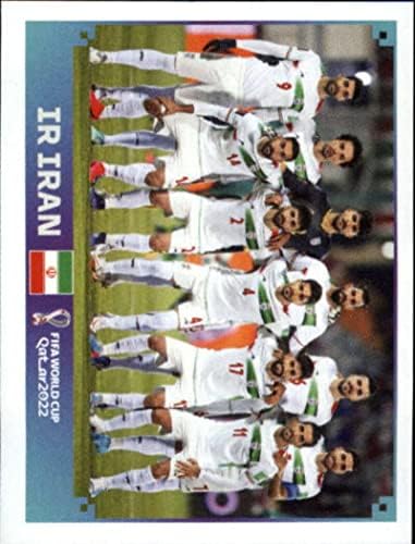 2022 година на налепница Катар на Светскиот куп во Панини #IRN1 Тимска Фото Група Б Иран Мини Трговска картичка за тргување со налепници