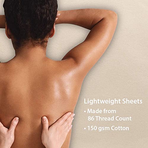 Forpro Premium Flannel 3-парчен лист за масажа поставен за табели за масажа, вклучува рамен лист, вграден лист и опремена обвивка за одмор на лице, природно