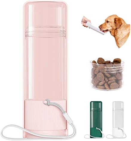 Царски миленичиња патуваат шише со вода за кучиња со контејнер за лекување храна, доказ за истекување, преклопување, совршен за кучиња