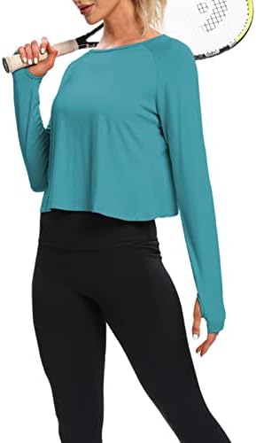 Bestisun Cute Cute Dong Sleeve Thinguling Whirts Whats Athertic Athertic Yoga Gym Tops за жени