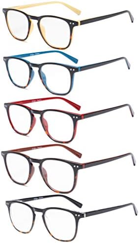 Cessblu читање очила 5 пара лесни удобни читатели на очила за мажи за жени кои читаат