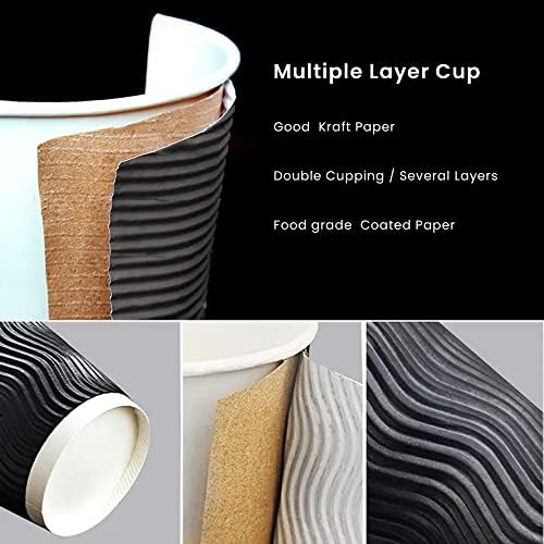 Nustar Technology Chape за еднократна употреба кафе хартија за еднократна употреба - да одите кафе чаша топла и ладна со капаци