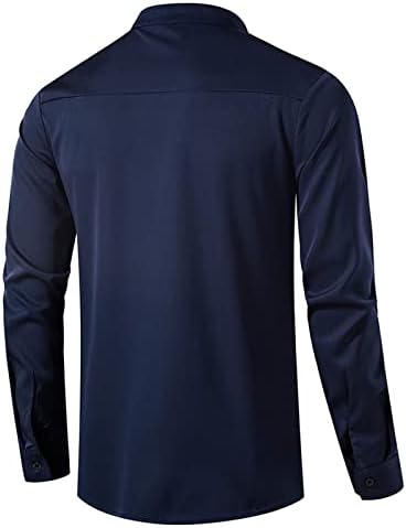 Копче JINF надолу со долги ракави-маички за мажи лето обичен памук ширење кошули со јака, тесна фустан кошула со кошула лапел кошула
