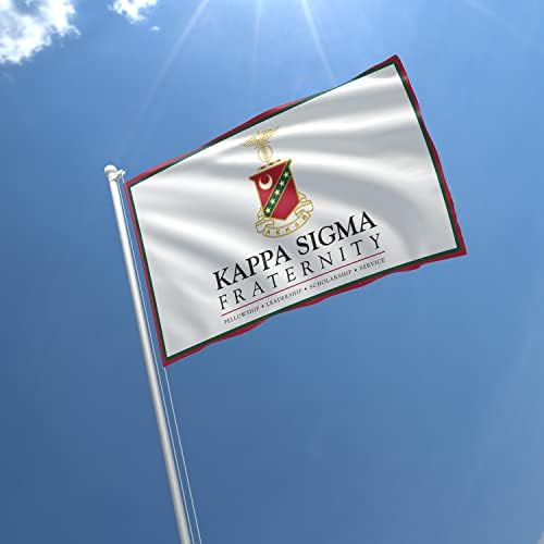 Капа Сигма братско лиценцирано знаме 3x5 стапки Банер wallид декор на отворено затворен украс за украсување месинг гром двојно бод