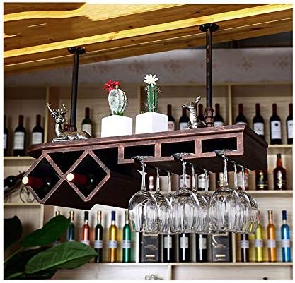 Вино решетка Стилска едноставност Европско цврсто дрво стакло стојат приказ на вино чаша чаша наопаку домашна винска кабинета, пимм, кафеава,