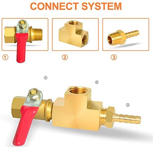 GASHER 1 Парчиња Месинг Barstock Tee, 1/4 x 1/4 x 1/4 NPT Женски Цевки Фитинзи