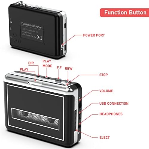Rybozen Cassette Player, Portable Walkman & Convert Cassette Lapes во MP3 конвертор, нов софтвер