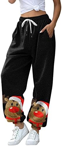 Womenените Божиќни печати џемпери со џемпери со џемпери со високи половини, опуштени спортови, баги џемпери, весели Божиќни лабави вклопуваат
