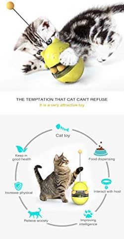 Играчки играчки со мачки со мачки бавни фидер интерактивни мачки третираат протекување на диспензерот за храна, бркајќи играчка