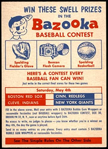 CC1 -картичка за натпревари 4 -ти мај - 1957 година Topps NM/MT
