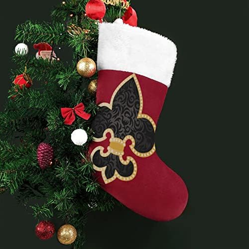 Флеурделис Флеур де Лис Кралска француска крин готски Божиќно порибување чорапи печати Божиќно дрво камин украси