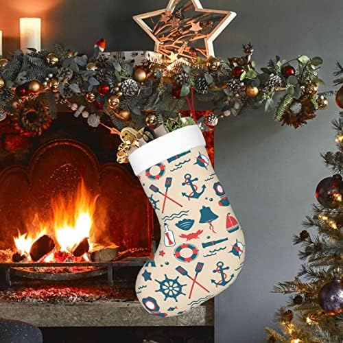 Божиќни чорапи за едриличарство за едрење розово ретро двострано камин што виси чорапи