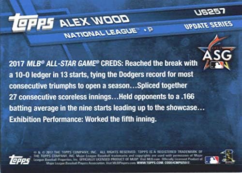 2017 Ажурирање Серија #US257 Алекс Вуд Лос Анџелес Доџерс Бејзбол Ол -Starвезда картичка