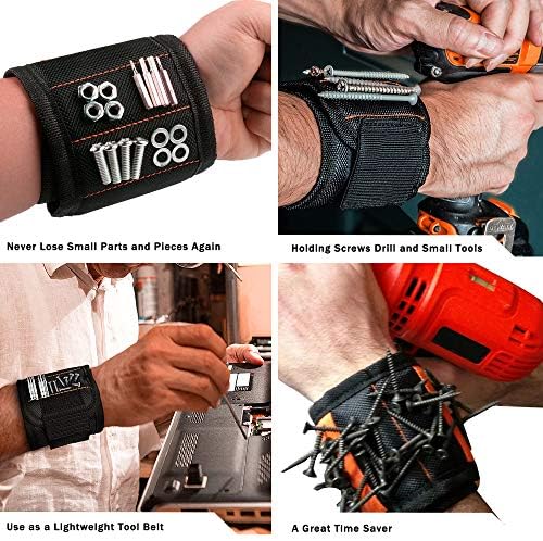 Eigso магнетна лента за рака со 15 силни магнети за држење алатки, завртки, нокти, битови за вежбање - најдобри уникатни подароци