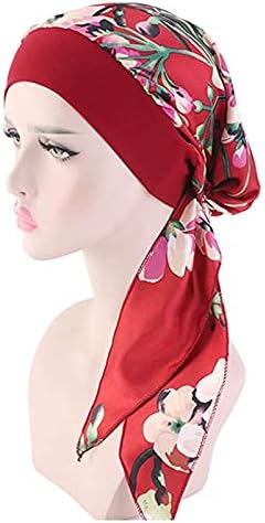 Женска цветна турбанска капа пред-врзана глава на главата на главата за карцином на главата за рак на главата за рак
