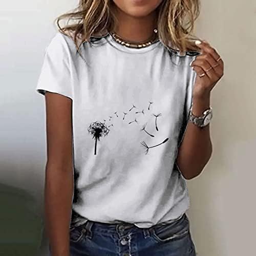 Врвна маичка за тинејџерски девојки лето есен облека мода кратка ракав памук екипаж графички салон кошула 2i 2i