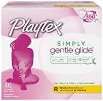PlayTex Gentle Glide 360 ​​пластични тампони, неценети, редовно апсорпција, 40 брои