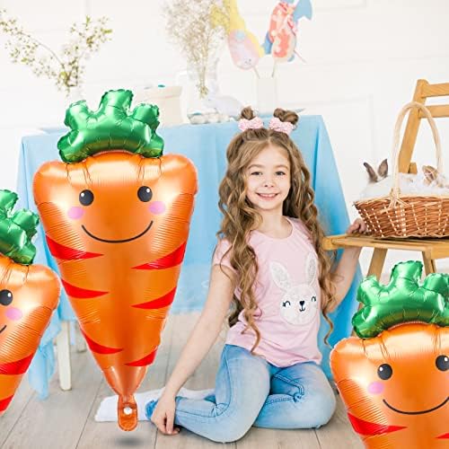 12 парчиња 31 инчи големи балони со фолија од моркови, балони со фолија од морков, формирано од балони со фолија од зеленчук, тематски украси за