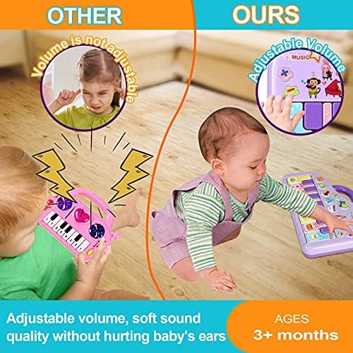 Циро Бебе играчки од 6 до 12 месеци, интерактивно бебешки пијано со музика, свири за учење, рано учење на тастатури за едукација