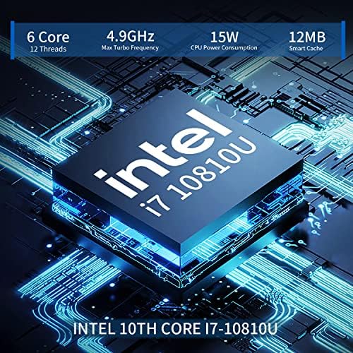ILIMPC M3 i7 Мини КОМПЈУТЕР, Intel i7 10810U 10th Gen 6-Јадрен Процесор до 4.9 GHz, 16GB RAM МЕМОРИЈА 500GB SSD Windows 11 Pro Мал