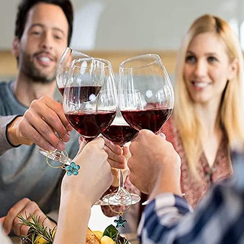 14 Пакување Вино Стакло Пијалок Маркери Шарм - Идентификација Тагови, Чаша Разлика За Семејството Пијалок, Бар Партија