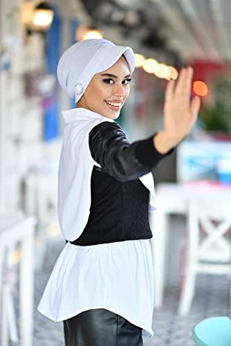 Турбанска капа со клип-хиџаб капа-турбани за жени-хијаб за жени | Завртки за коса-хемо-карцином за глава за жени-хијаб капа