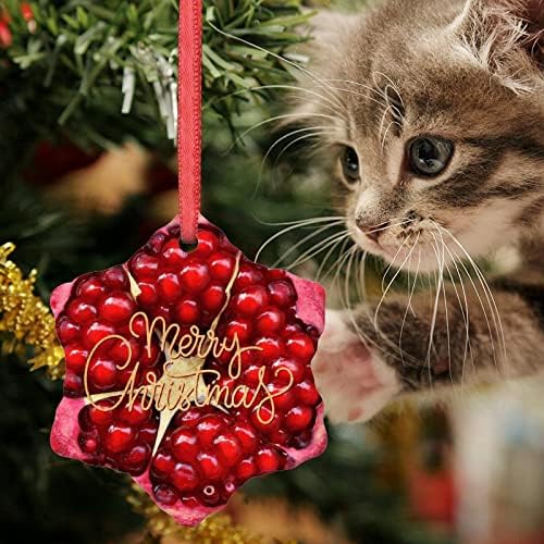 Калинка Божиќни украси Смешни храна овошје Божиќни украси за дрвја керамички круг Персонализирани божиќни украси 2022 година