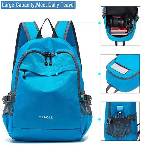 Yzaoll 20L лесна пакувачка ранец за пешачење, мал пакет за ранец за пешачење за жени кои патуваат во кампување на одмор, сина