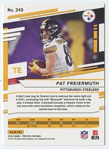2022 Panini Prestige 249 Pat Freiermuth NM-MT Pittsburgh Steelers Football
