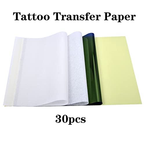 Хартија за трансфер на тетоважа на Jiesibao, 30 листови Термички тетоважа матрица хартија 4 слоеви хартија за тетоважа за тетовирање