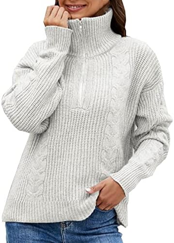 Womenените модни џемпери Зимски ватирана шема цврста џемпер со долги ракави со лесни џемпери на кошули со врвови на врвови