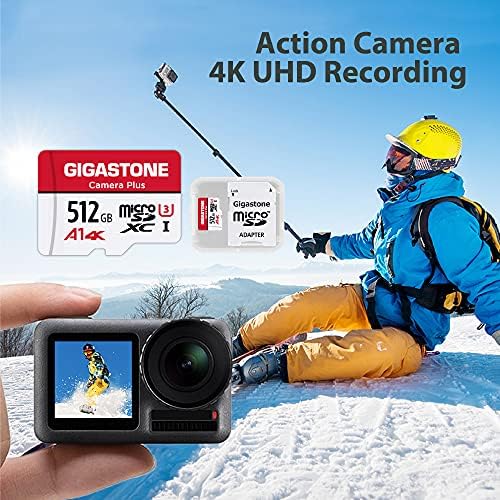 Gigastone 512gb Микро Sd Картичка, Камера Плус, GoPro, Акција Камера, Спортска Камера, A1 Стартувај Стан За Паметен Телефон,