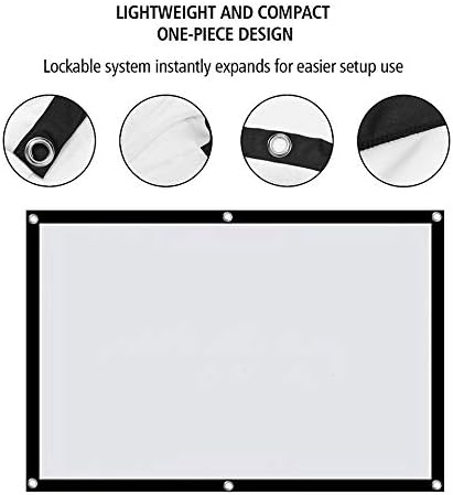 FZZDP Portable 100 -инчен wallиден монтиран екран на проектор 16: 9 Екран за проекција на полиестер за преклопување за домашно кино на отворено
