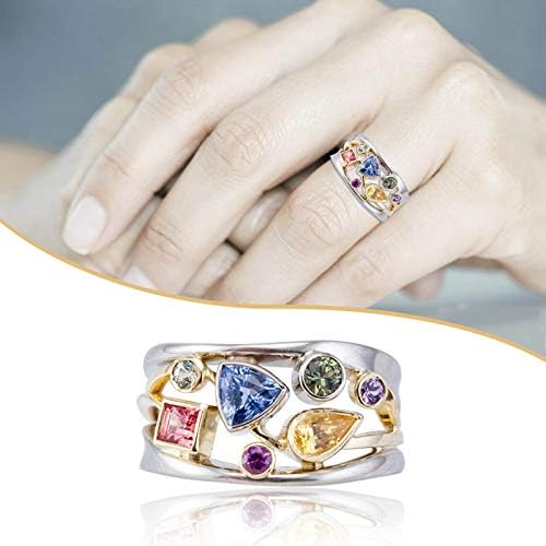 Женски прстени свадба бенд за жени со ангажман прстен накит, прекрасен цвет накит, прекрасно ветување прстен венчални прстени