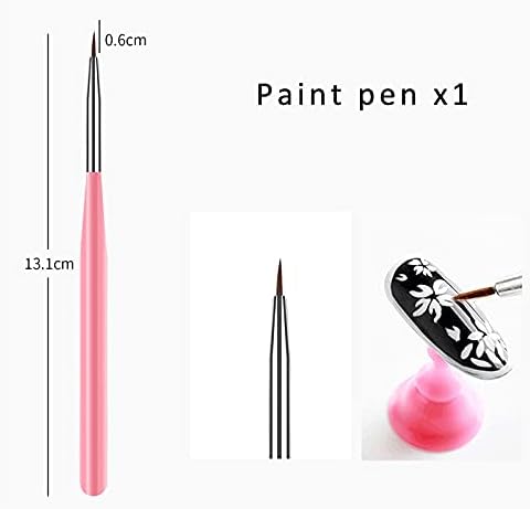Cehsg DIY уметност материјали мултифункционална кука линија пенкало за сликање на нокти 2 бои сликарство четка пластична најлон